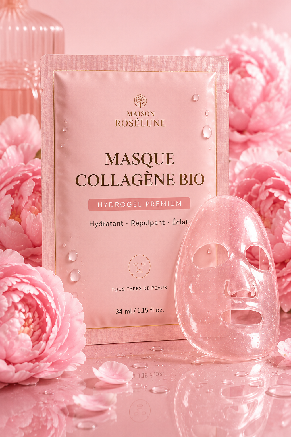 Masques Collagène Hydrogel – Lot de 4 | Rituel Hydratant