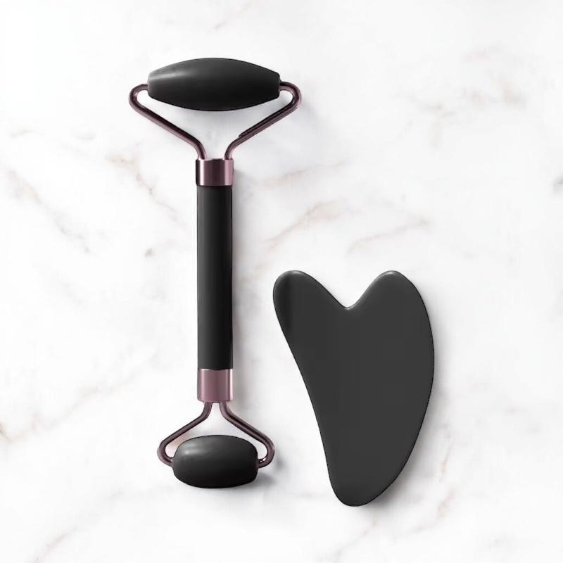 Rouleau Visage & Gua Sha en Quartz Rose – Rituel Massage