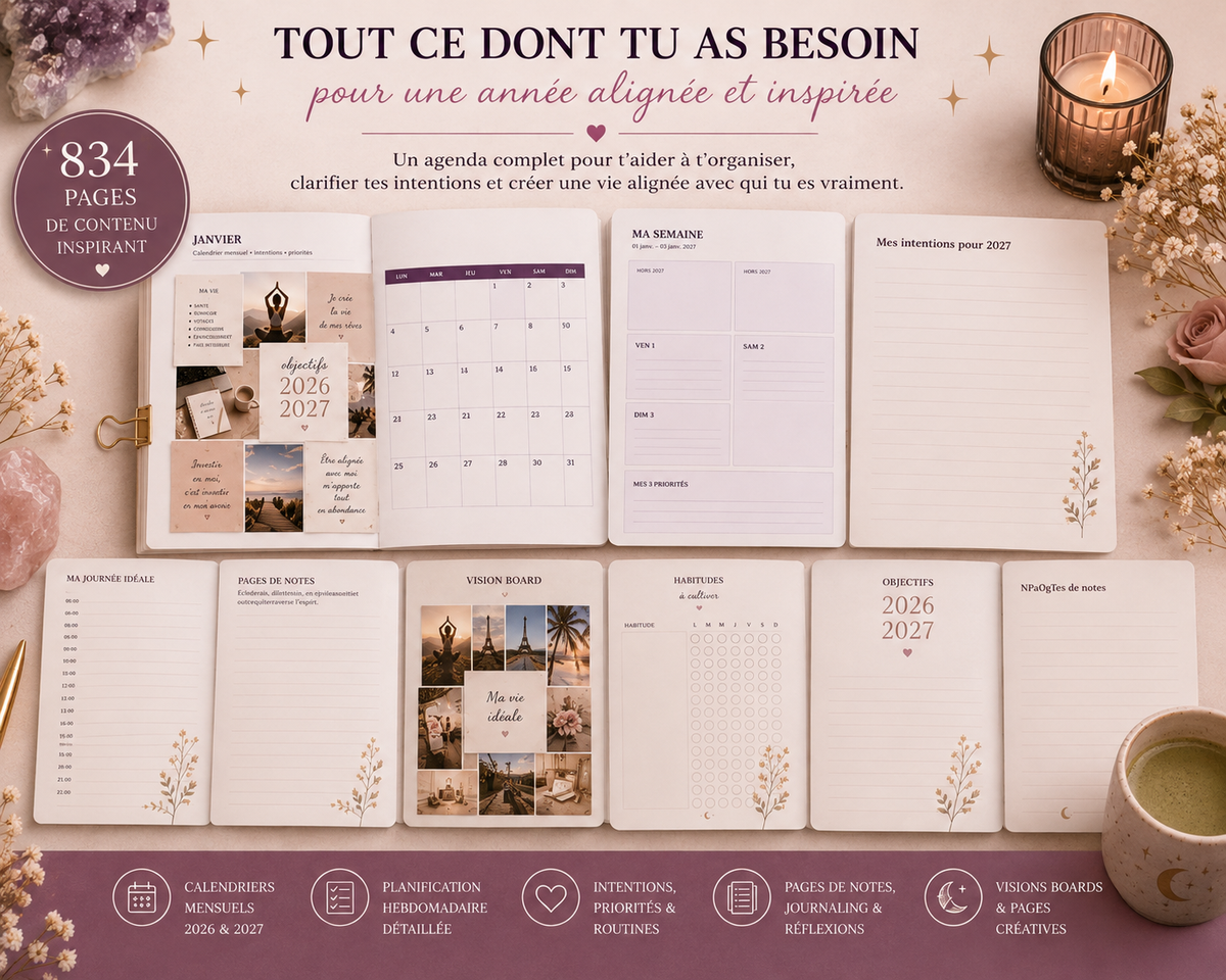 Agenda Maison Rosélune 2027 – Planner Numérique PDF