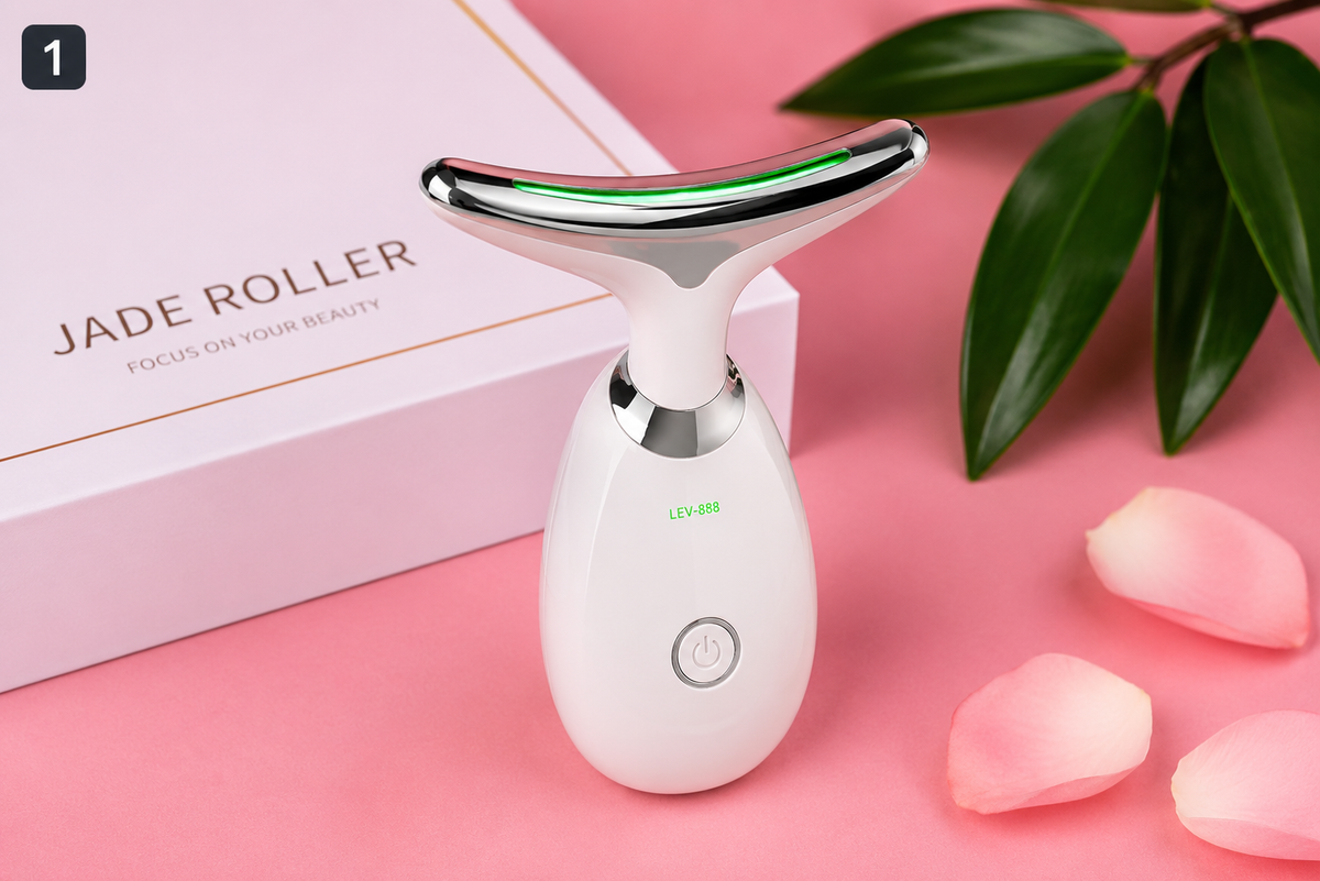 Sculpteur Visage & Cou EMS – Chaleur, Vibration & LED