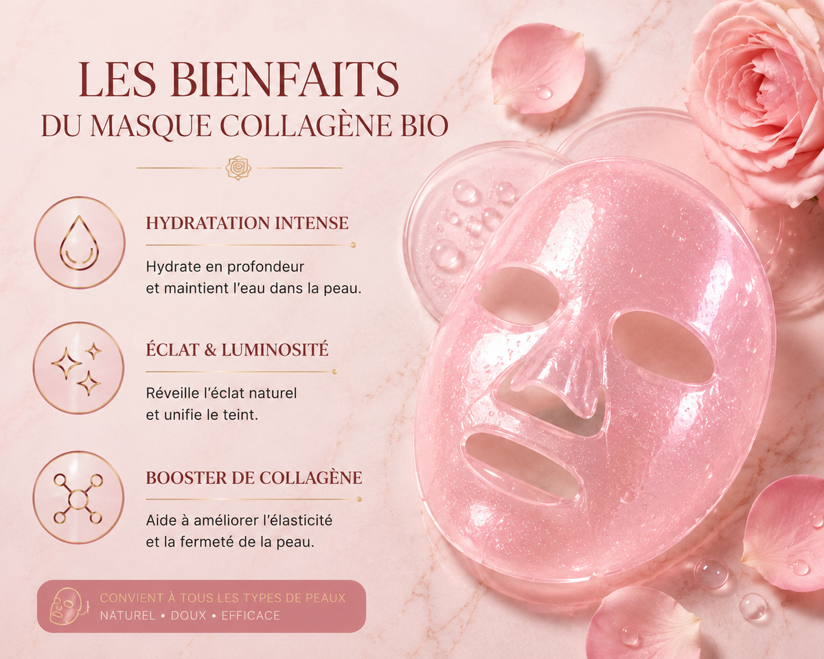Masques Collagène Hydrogel – Lot de 4 | Rituel Hydratant
